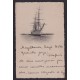 ARGENTINA ANTIGUA TARJETA POSTAL LA FRAGATA SARMIENTO EN MAGALLANES CHILE